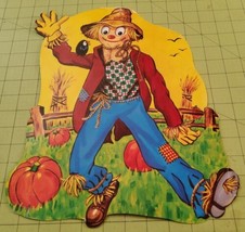 Vintage Scarecrow Halloween Autumn Cut Outs Double Sided Imagery 13” Pum... - £18.42 GBP