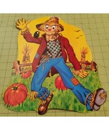 Vintage Scarecrow Halloween Autumn Cut Outs Double Sided Imagery 13” Pum... - £18.57 GBP