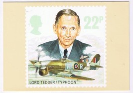 United Kingdom UK Postcard Stamps Royal Air Force 1986 22p Typhoon Lord Tedder - £2.32 GBP
