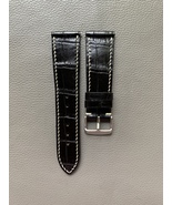  Black Genuine Crocodile Leather Watch Strap Band Custom 16 17 18 19 20 21 22mm - $52.00