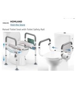 HOMLAND Raised Toilet Seat with Handles with Adjustable Height &amp; Width 4... - €64,86 EUR