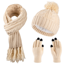 Womens Slouchy Beanie Hats Warm Winter Glove Beanie Cap Lined Knit Thick Scarf - £28.44 GBP