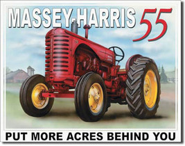 Massey Harris 55 Finish More Acres Farming Tractor Farm Equipment Metal ... - $20.95