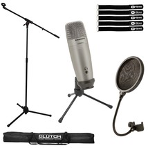 USB Condenser Microphone w Boom For Vocal Audio Recording Streaming Podcasting - £107.90 GBP