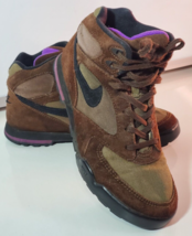 Vintage Nike Caldera Brown Purple Suede Hiking Shoes Boots Women’s Sz 6.5 - £29.59 GBP