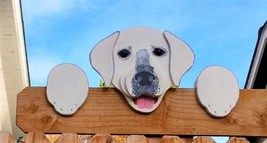 Labrador Retriever Dog Fence Peeker Yard Art Garden Park Kennel Playground Decor - £91.71 GBP