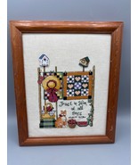 Complete Framed Cross Stitch Artwork &quot;Trust In Him At All Times&quot; Psalm 62:8 - $17.42