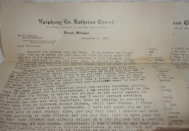 Vtg Letters to Rev Sommer From Epiphany Ev. Luthern Church 1927 - $1.99