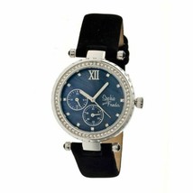 NEW Sophie And Freda SF3002 Womens MONTREAL Blue Chronograph Dial Black SS Watch - £51.38 GBP