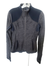 Lululemon Athletica Forme Jacket Women&#39;s S Fitted L/S Heather Navy Zip Pockets - £17.41 GBP