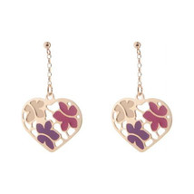 Fronay Etruscan Rose Gold Flowered Heart Earrings in Sterling Silver - $1,544.79 MXN