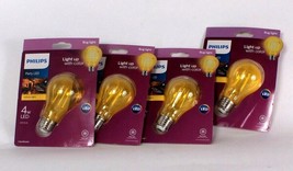 4 Ct Philips Party 4w LED Bug Yellow Light A19 Bulbs Keeps Bugs Away - £19.17 GBP