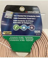 Monster Cable Category 3 Twisted Pair Wire 6 Conductor 100&#39; Carded - £9.58 GBP