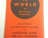 Vtg 1950&#39;s Cram&#39;s Modern Series Pocket Map of the World On Mercators Pro... - $14.22