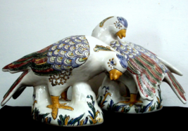 Vintage Toyo Pair of Dove Birds Ceramic Hand Painted Figurines - £23.78 GBP