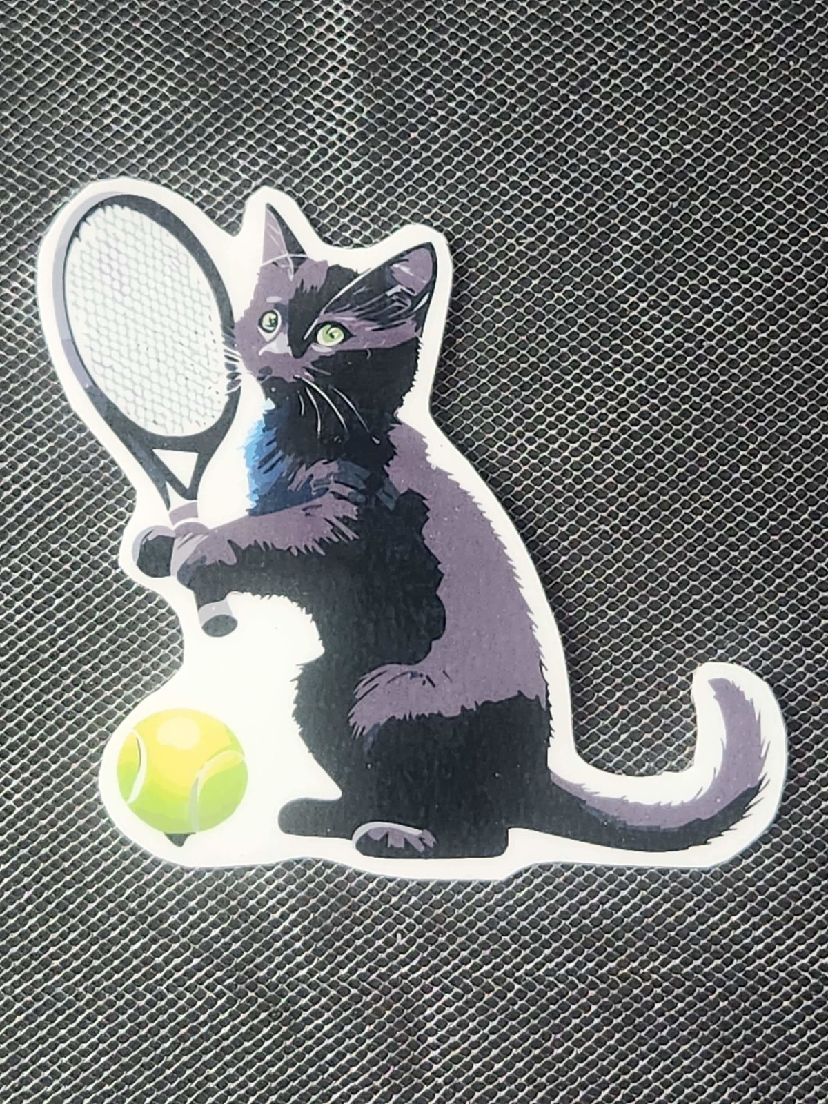 Tennis Cat Sticker - $1.65