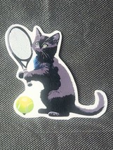 Tennis Cat Sticker - $1.65