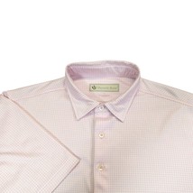 Donald Ross Golf Polo Men&#39;s Performance Shirt Pink White Pattern Size L - $18.39