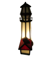 Genuine Stained Glass Lighthouse Night Light Lamp Nautical Seaside 8&quot;T E... - $28.71