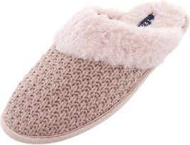 IZOD Womens Knit Scuff Slippers Color Pink Size S - £31.15 GBP