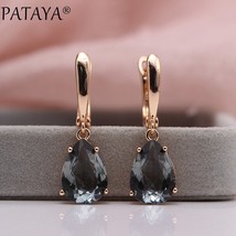 PATAYA New Long Earring For Women Fashion Party Jewelry 585 Rose Gold Color Wate - £8.77 GBP