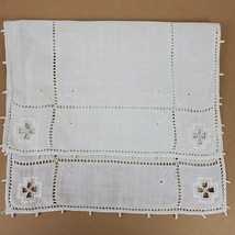 Vintage Embroidery w/ Cutouts Dresser Doily Approx 17.5x11.5 Inch Ivory - £10.46 GBP