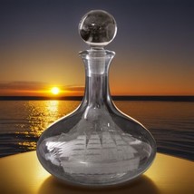 Crystal Clipper Ships Decanter Toscany Nautical Vintage Hand Etched Coas... - £42.62 GBP