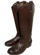 FRYE Melissa Button Tall Cognac Brown Leather Riding Boots 77167 Size 7 B - £39.24 GBP