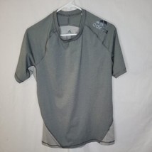 Adidas Men&#39;s Techfit Compression T Shirt Gray Short Sleeve Large - £7.56 GBP