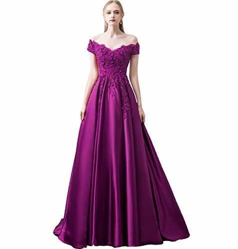 Plus Size Off The Shoulder Beaded Prom Dress Evening Purple US 20W