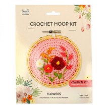 Needle Creations Pink Flowers 4 Inch Crochet Hoop Kit - £4.07 GBP