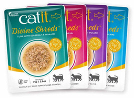 Catit Divine Shreds Tuna Variety Pack: Nutritious Wet Cat Food Toppers - £33.49 GBP