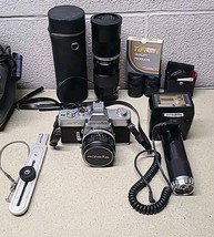 Minolta SRT101 Camera - 58,55 &amp; 90mm-210mm - 3 Lenses, Flash, Case, Etc - $199.89