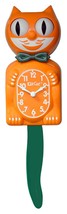 Kit-Cat Klock Festive Orange Green Tie and Green Tail Clock - $89.95