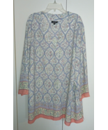 JONES &amp; CO. LADIES THIN POLYESTER FLORAL 3/4-SLEEVE PULLOVER TOP-2X-WORN... - $8.99