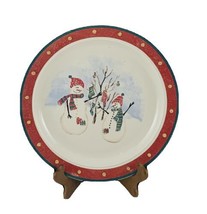 Royal Seasons Stoneware Snowmen Dinner Plate 10.25” Yellow Dot RN2 Retired - £12.81 GBP