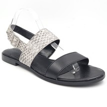 LOGO Lori Goldstein Women Flat Slingback Sandals Taylor Size US 9.5M Black White - £19.73 GBP
