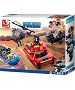 Police Tank Chase, SWAT Police Car, Helicopter, Boat Hoovercraft Buildin... - $505.25 MXN