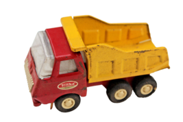 Vintage 5” Tonka Dump Truck Red Cab Yellow Dump #55012 Great Condition 6 Wheels - £5.59 GBP