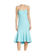 NWT CINQ A SEPT Blue Topaz Salina Dress Cocktail Midi Trumpet Mermaid si... - €115,56 EUR