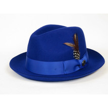 Men Bruno Capelo Fedora Hat Wool 100% Fine Australian Wool Marco MC924 Royal image 4