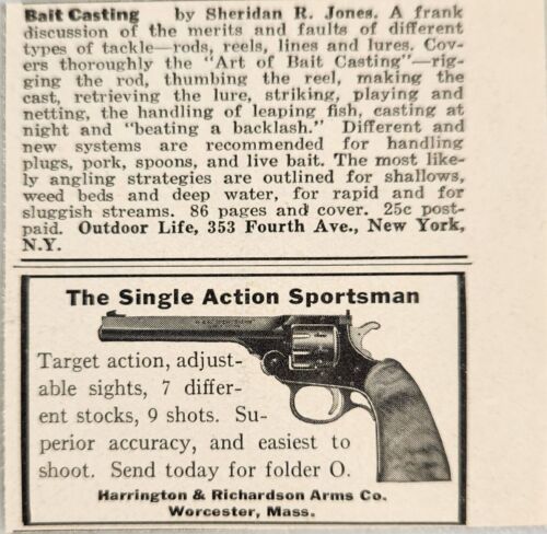 1937 Print Ad Harrington & Richardson Single Act Sportsman Revolver Worcester,MA - $6.49