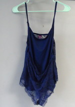 Adore Me Women&#39;s Lace Trim Solid Pattern Risque Gown w/ Panty 07065 Blue... - $14.24