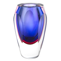 6 Mouth Blown Purple Art Glass Vase - £92.35 GBP