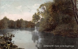 Cortland New York Tioughnioga River Scenes~Ot Of 2 Postcards 19 - £7.17 GBP