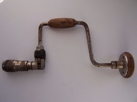 Vintage Hand Drill U Shaped Wood Knob Handle Antique - £15.45 GBP
