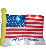 8&#39; Gemmy Airblown Inflatable Patriotic &quot;God Bless America&quot; USA Flag READ - $1,710.61 MXN