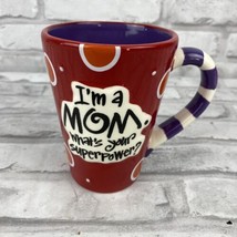 Burton &amp; Burton I&#39;m A Mom What&#39;s Your SuperPower Red Purple Mug Mother&#39;s Day - £10.94 GBP