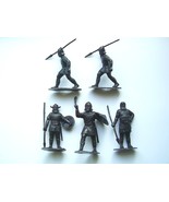Soviet vintage plastic toys - Vikings (set, 5 items). Made in the USSR. ... - $21.00