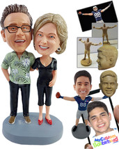 Personalized Bobblehead Happy couple on vacations wearing nice hawaiian shirt an - £124.24 GBP